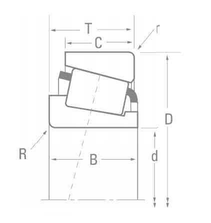 Timken Metric tapered roller drawing - TIMKEN 32040X