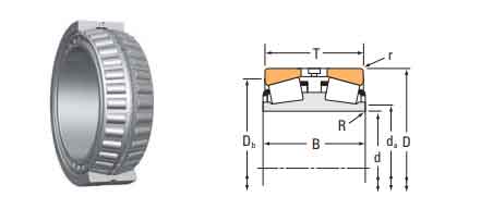 Type TDI tapered roller bearing - TIMKEN EE546220D/546355